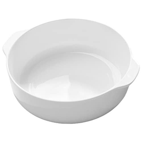 Ipetboom Plato de Cerámica Blanco Doble Asa para Hornear y Servir para Arroz y Otras Preparaciones