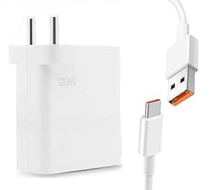Image of Original 120W Super- Turbo Hyper Charging Combo for Xiaomi Redmi Note 9 /9 Power /9 Prime /Note 10 /Poco M2 Pro /Note 7 Pro /Note 9 Pro /Note 8 /Note 7 /Mi A1 /Mi A2 /Mi A3,USB Type C,White (TEN25)