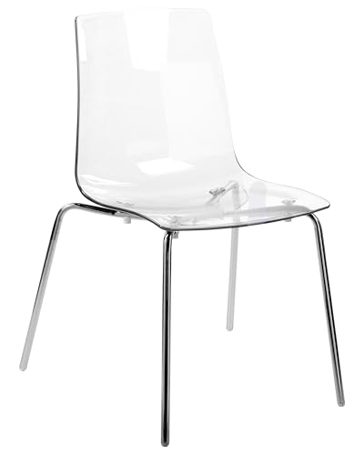 Beliani Lot de 2 Chaises de Salle à Manger Transparentes en Polycarbonate Elégante Silerton