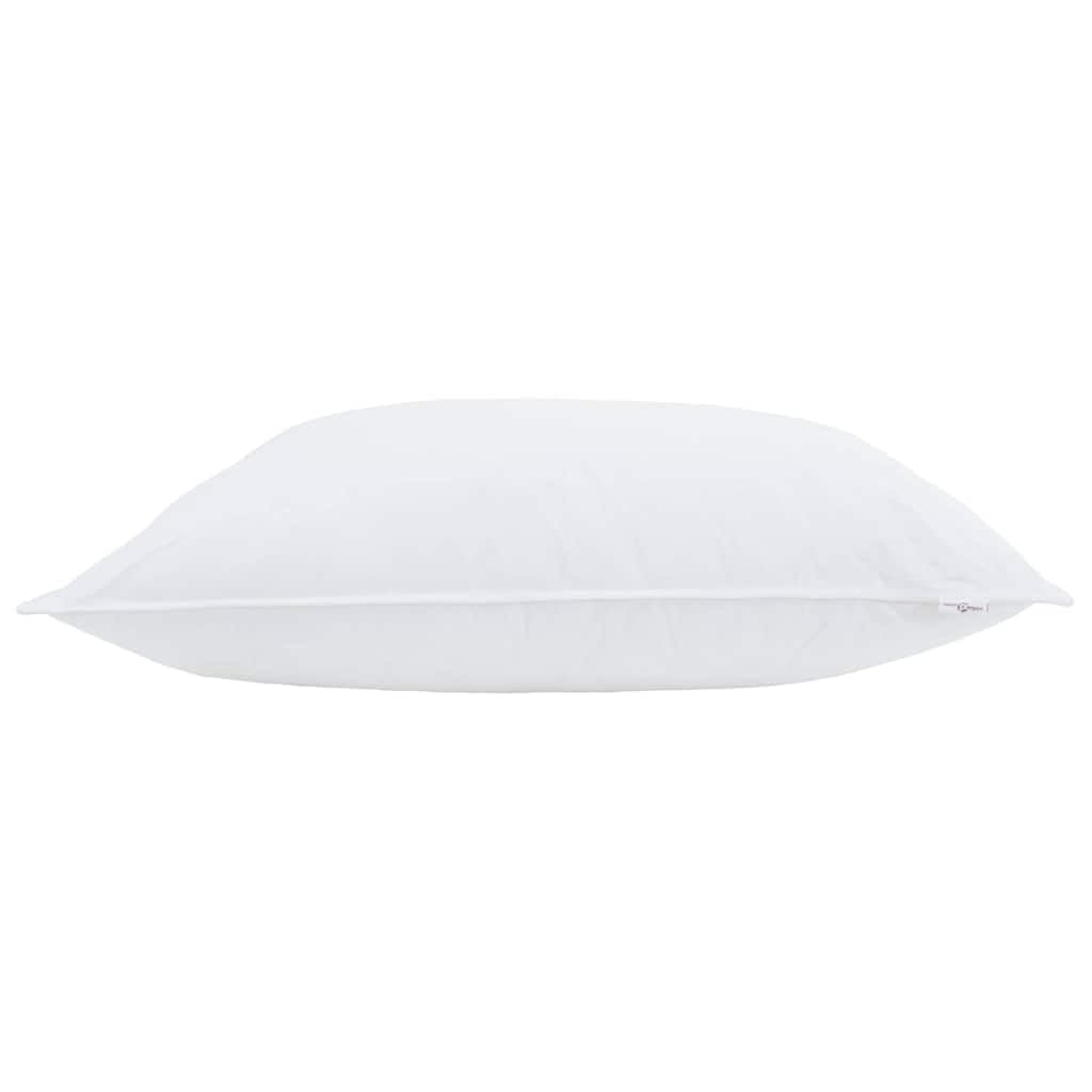 2 almohadas de 40 x 60 cm de algodón blanco con relleno transpirable, ergonómicamente suave, lavable, ideal para dormir de espalda, estómago y de lado, apoyo cómodo para un sueño reparador