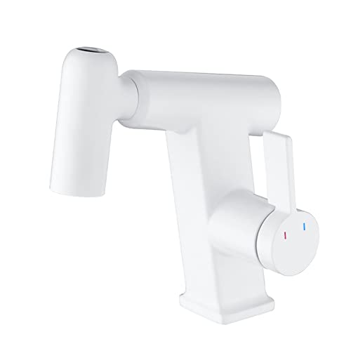 Robinet de lavabo de salle de bains-blanc avec douchette pour simplifier votre routine