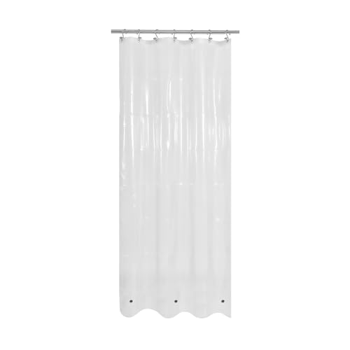 Image of Mrs Awesome Stall Shower Curtain Liner 36x72, PEVA Plastic Shower Liner for Bathroom Lightweight & Waterproof, 36 x 72, Clear
