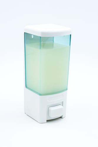 Image of BATH GURU ABS Plastic Manual Push Wall-Mounted Liquid Soap Dispenser for Wash Basin | Bathroom | Kitchen | Restroom, 460Ml, White