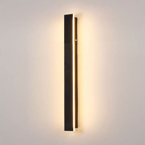 Apliques de pared para exteriores con tira de metal negro y luz led para terrazas