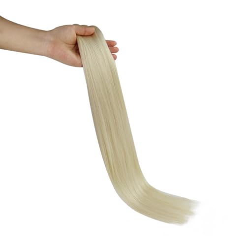 Image of Full Shine Weft Hair Extensions Human Hair, Platinum Blonde 10 Inch 50G | Remy Straight Hair, Sew In Weft Extensions, Real Human Hair, Daily Wear For Women