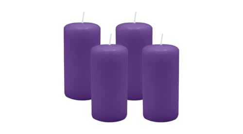 4er Set Adventskranzkerzen Lila Ø 50 x 100 mm