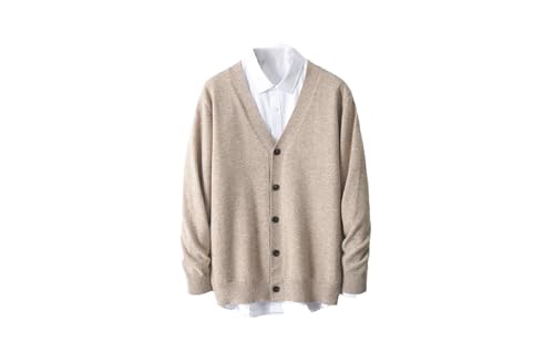 Men's V-Neck Sweater in Fall and Winter Wool Blend V Neck Button Sweaters Men's Cardigan Sweaters
