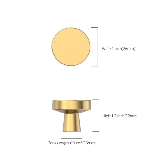 Image of Asidrama 10 Pack Brushed Gold Kitchen Cabinet Knobs Dresser Knobs Drawer Knobs Cabinet Hardware Zinc Knobs for Dresser Drawers 1452