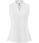 AjezMax Damen Poloshirt Ärmelloses Golf Shirt V-Ausschnitt Oberteile Sports Training Tank Top mit...