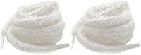 DINSONG Plüschschnürung 2 Paar,Fluffy Laces,Weiße Flauschige Schnürsenkel,Chunky Laces, Universal Weiche Elastische Schnürsenkelersatz Schuhbänder(120cm)