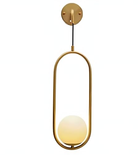 Image of Golden Metal & Glass (Capsule Shape) Wall Light for Modern /Wall Lamps for Bedroom /for Living Room /Wall Lights for Home Decoration /Bedside Wall lamp (E27 Bulb Holder)(Bulb not Included)