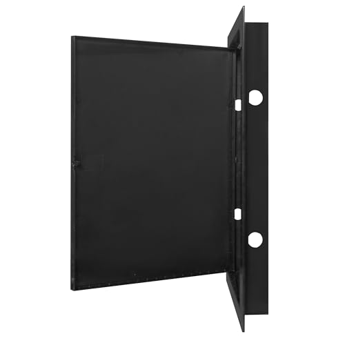 SYSTERM Premium Revisionsklappe mit Flachfront, Revisionstür Serviceklappe zur Inspektion und Abdeckung, Zum Öffnen drücken – Schlosstyp, Größe wählbar (Schwarz, 15x20)