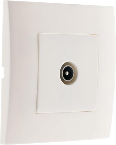 Zenitech Prise TV Blanc Simplea en lot de 5 pour prise antenne murale