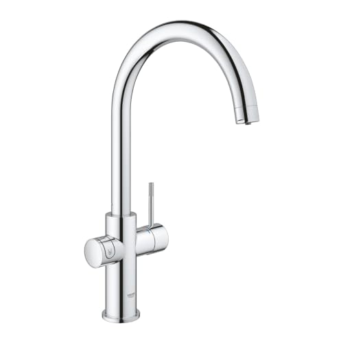 GROHE Blue Home Duo Starter Kit - Kitchen Mixer Tap for Filtered, Chilled and Sparkling Water (Includes Cooler Unit, Filter and Co2 Carbonization Bottle) High Swivel C-Spout, Chrome 31455001