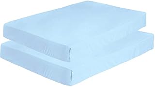 Baby Cot Bed Fitted Sheets 120 x 60 100%Cotton - Hypoallergenic Toddler Bed Sheet Fully Elasticated Skirt Breathable Easy Care - Junior Bed sheets Pack of 2