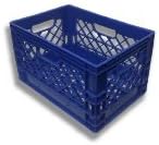 Milk Crate 19x13x11 Rectangular Dairy Crate (Blue)