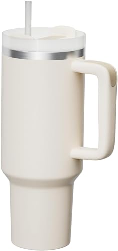 Image of Double Wall Insulated Stainless Steel Tumbler with Handle 1200ml | Leakproof Travel Mug with Straw | Hot & Cold Beverage Flask | Easy Carry (Multicolour)
