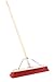 Produktbild BawiTec Profi Straßenbesen mit Spezial Stielstabilisator und Stiel,60cm x 160cm Breite x Länge,rote elaston-Kunststoff-Borsten,robuster Besen,Kehrbesen,Straßenfeger mit Holzstiel stabil