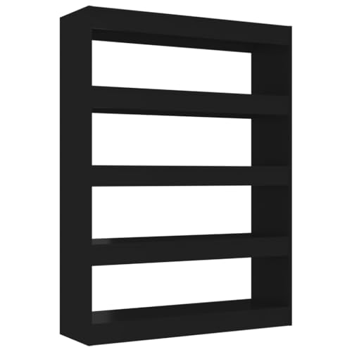 vidaXL Estantería/Divisor de Espacios Armario Estante Separador Partición Pantalla de Privacidad Mueble Librería Negro 100x30x135 cm