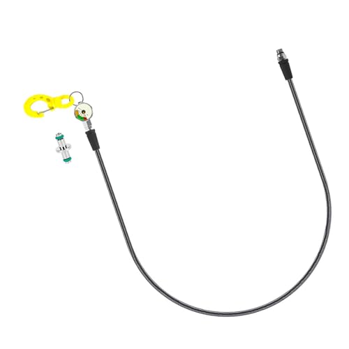 WATERBELINE Glowing Scubas - Medidores de presión de buceo con fibra de carbono, manguera de alta presión y gancho para visibilidad nocturna