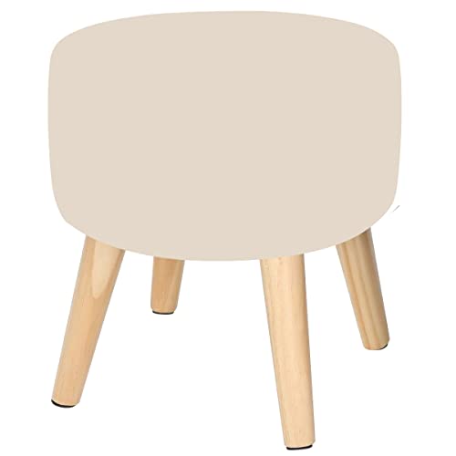 XGANGM Velours Housse pour Repose Rond Housse de Pouf Tabouret Rangement Housse de Ottomane Extensible Housse De Protection Pouf Housse de Repose-Pieds élastique,Blanc,30 * 17 Cover