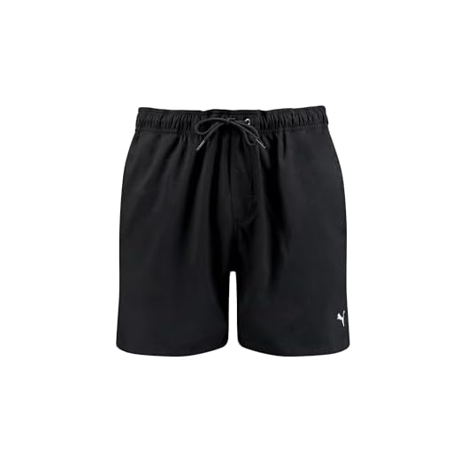 Urban Classics Herren Badehose Block Swim Shorts blk, M 5 PUMA Herren Puma Middellange herenzwembroek – zichtbaar trekkoord Badehose, Schwarz, M EU