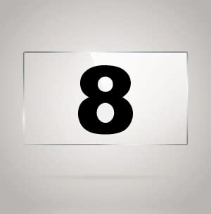 Number Plate 8 Room, Hotel, Hospital, Lodge,Apartment, Flat,Door No,College, Library, Rack Numbers Warehouse,Acrylic White Board Fixed with Blackcolor PVC Waterproof Sticker-image-47