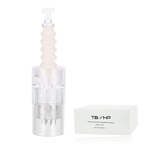 TBPHP 10pcs 12 aguja microagujas tatuajes Agujas de repuesto puntas cartucho Slot bayoneta Regular para coche Derma Electric Azul,Amarillo,Rojo pen