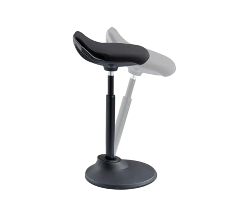 Image of KORE Design Office Adjustable Pivot Stool Square Seat, Ergonomic Home Office Chair, Comfortable Adult Wobble Computer Desk Chairs, Ideal for Active Sitting, Work, Study, 22 inch-30 inch, Blue Fabric