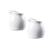 FUYU 2pcs Mini Simple White Ceramic Creamer with Handle, Coffee Milk Creamer Pitcher