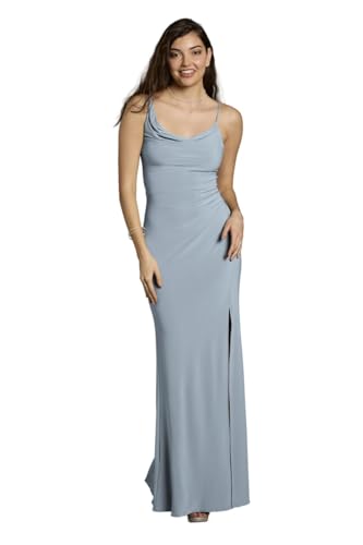 David's Bridal Jersey Sheath Dress with Asymmetrical Straps