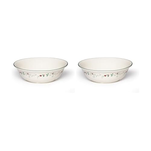 Image of Pfaltzgraff Winterberry Round Serve Bowl Stoneware Gift Box, 10 inch, Assorted (Pack of 2)