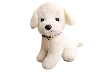 ToyShop White Plush Dolls, Stuffed Toys Cute Sitting Puppy Dog for Kid and Girls- 26 cm