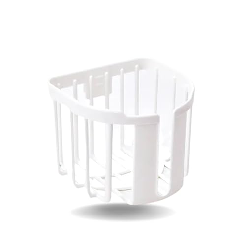 White Adhesive Basket Holder for Bathroom & Kitchen