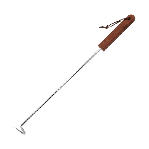 1 Stück Grill Haken - 44x3,7 cm BBQ Wendehaken, Grill Futterwender Mit Holzgriff Grillwender Edelstahl, Fleischhaken Zum Grillen, Grillwenderhaken, Grillzubehör Für Innen Im Freien Im Freien