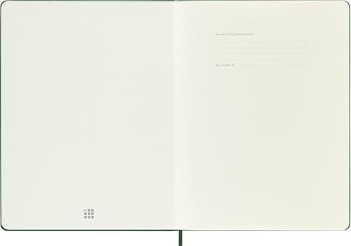 Moleskine Classic Notebook, Hard Cover, XL (7.5" x 9.5") Plain/Blank, Myrtle Green, 192 Pages