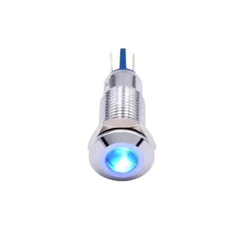 Diodo led cromado 8mm azul con resistencia integrada para 220v