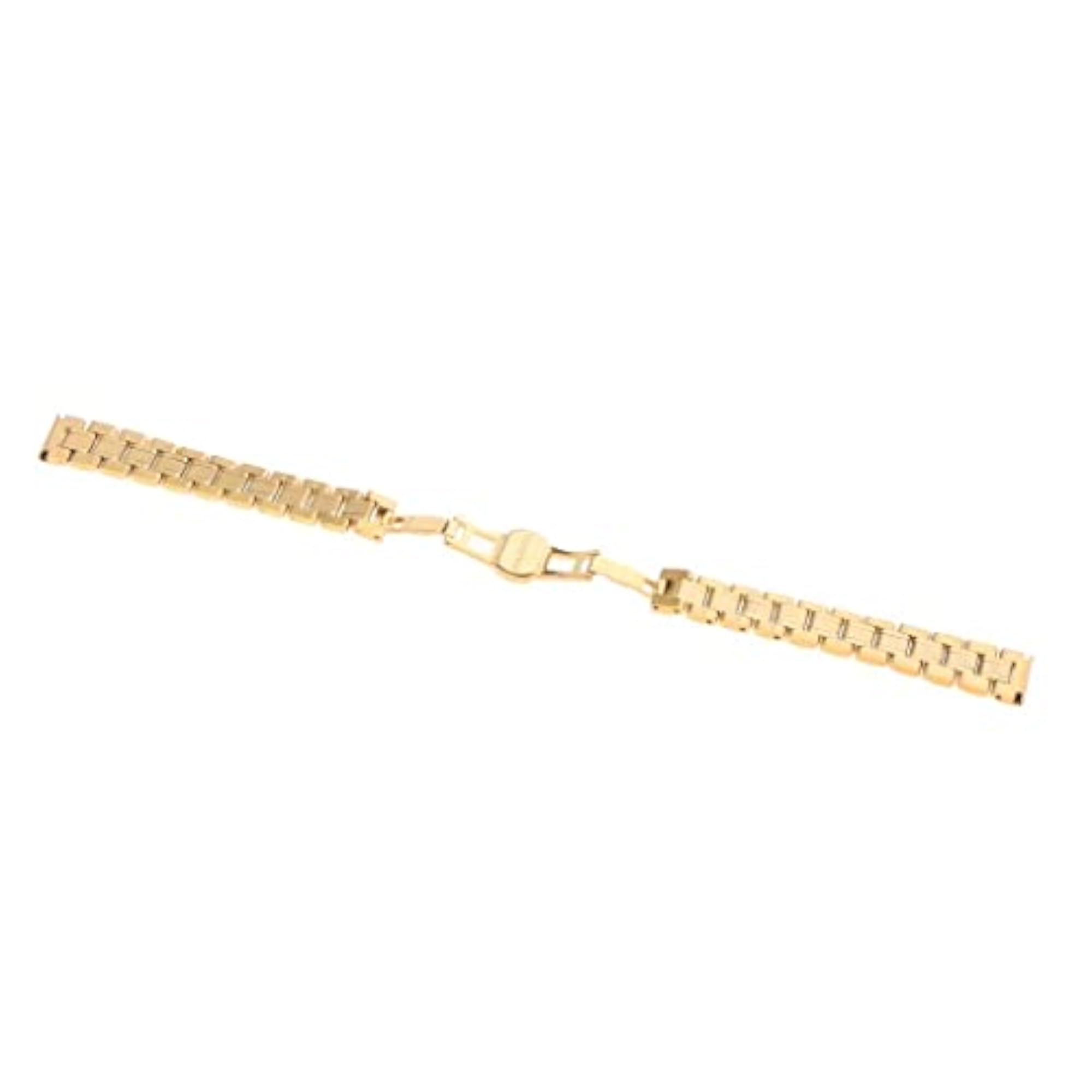 Stainless Steel Strap Replacement Watch Band, Gold 14mm