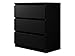 Produktbild Mirjan24 Kommode mit 3 Schubladen Malwa M3, Anrichte, Diele, Flur, Highboard, Mehrzweckschrank, Sideboard, Wohnzimmer, Esszimmer (Schwarz)