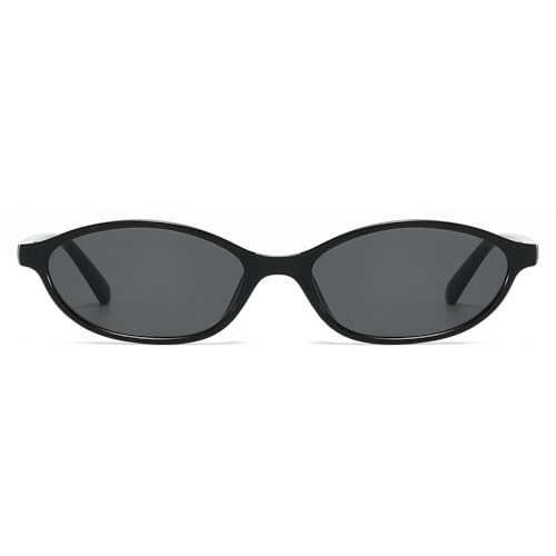 Retro Oval Sunglasses for Women Men Chic Small Narrow 90s Glasses Cat Eye Y2K Shades Trendy Sunnies4