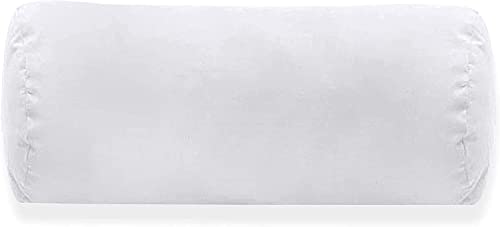 ARLINENS 100% White Round Bolster Pillow Filled with Soft Virgin Hollow Fiber Roll Neck Cushion Orthopaedic Pregnancy Support Headrest Pillow Available in 20x60 & 25x75 (Medium 15x45 cm)