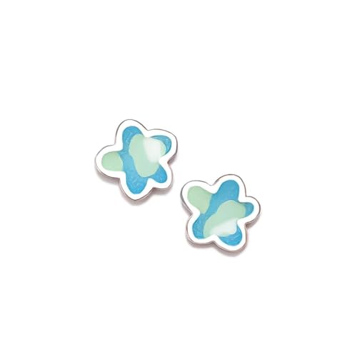Pendientes Agatha Ruiz de la Prada Plata Ley 925m niña AQUA 7mm. forma flor azul