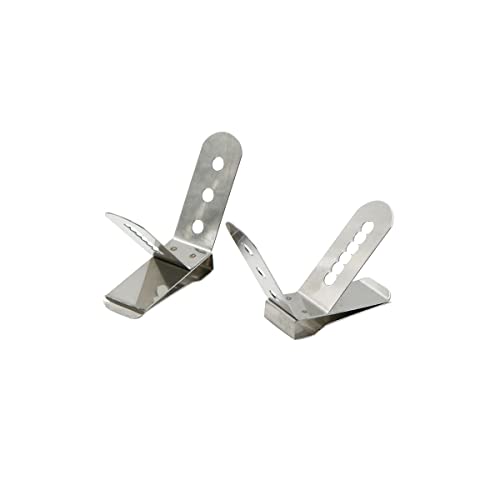 Thermometer Clip Bratenthermometer Klammern Temperaturfühler- Edelstahl Universal Halter Temperaturfühlers Halterung für Grill BBQ Raucher Ofen Temperatur Monitor, 2 Stück, Silber
