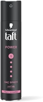 Schwarzkopf TAFT Power Hold 5 Hair Spray for Heat Protection, Cashmere like Softness for Dry, Damaged Hair | No Stickiness | Easy To Brush Out | For Salon Like Finish - 250Ml.
