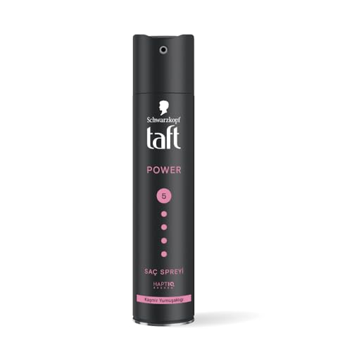 Schwarzkopf TAFT Power Hold 5 Hair Spray for Heat Protection, Cashmere like Softness for Dry, Damaged Hair | No Stickiness | Easy To Brush Out | For Salon Like Finish - 250Ml.