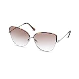 TWELVE Oversized Cat Eye Classic Frame Non-Polarized Sunglasses for Women Retro Style 100% UV Protection Lens… (Tortoise)