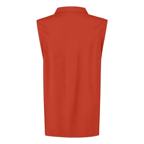 GOKKILRW Polo Shirts Women 2025 Summer Plain Tank Tops Golf Sports Polos Lapel Collar Sleeveless Blouses Going Out Tunic Top4