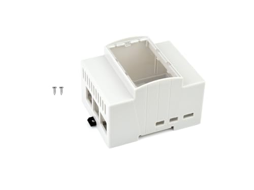 Waveshare Gehäuse für Raspberry Pi 5, DIN-Schienen-ABS-Gehäuse für Raspberry Pi 5, kompatibel mit Raspbeery Pi Erweiterungsplatine PoE HAT (F), RS485 CAN HAT, 2-CH RS485 HAT