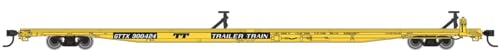 Walthers Mainline 910-5519 HO Scale 85' General American G85 Flatcar - Ready to Run - GTTX (Yellow) #300424