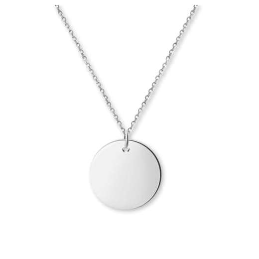 GD GOOD.designs Halskette Damen Silber mit Coin Plättchen - Wasserfest - Edelstahl Kette mit Kreis Anhänger rund I Größenverstellbar 40+5cm